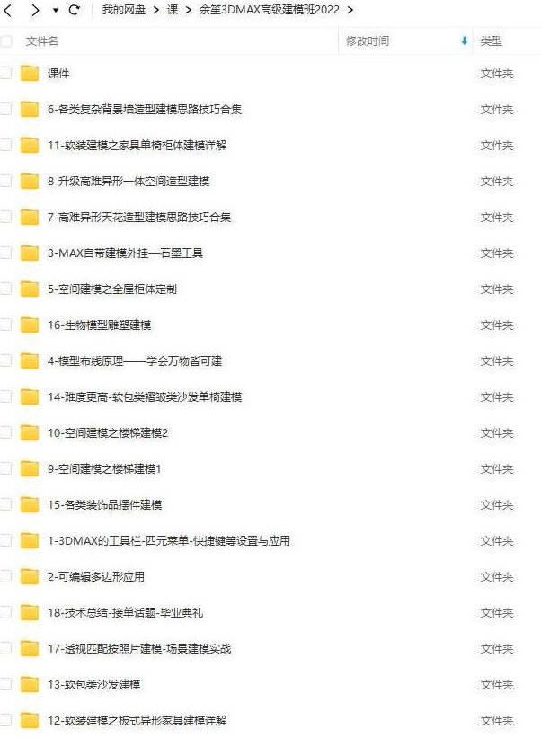 余笙3DMAX高级建模班2022年,课程,第2张