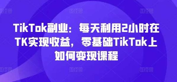 TikTok副业:每天利用2小时在TK实现收益,零基础TikTok上如何变现课程,TikTok副业新篇章,零基础快速变现指南——每天2小时TK收益实战教程