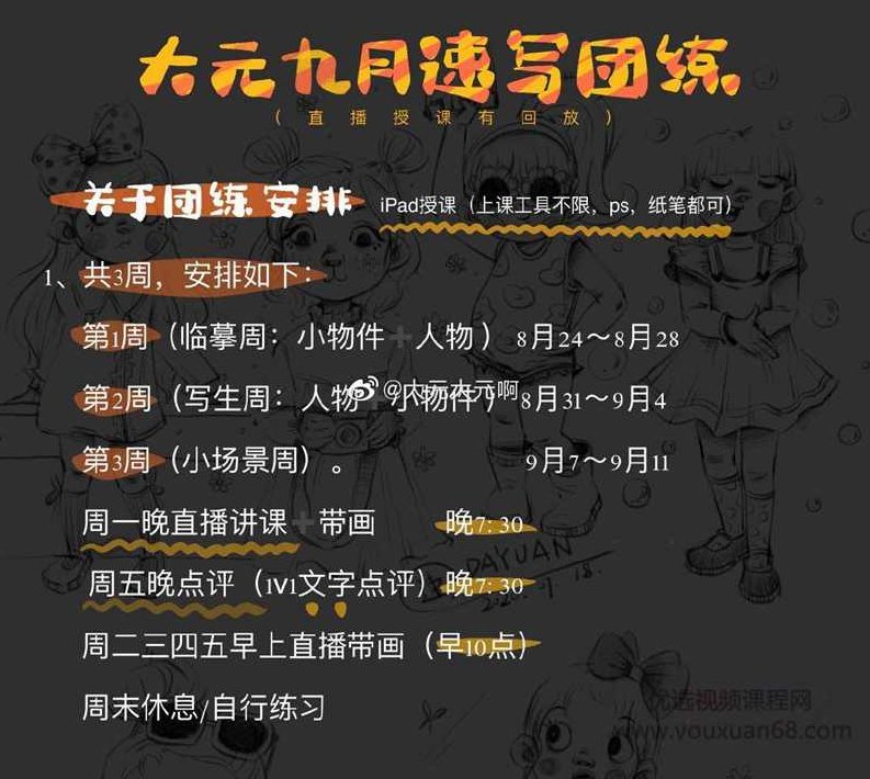 大元ipad速写团练2020年9月结课【画质高清有笔刷素材】大元iPad速写团练，2020年9月课程圆满结束，高清画质与丰富笔刷素材大放送,高清,素材,结课,第2张