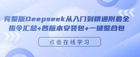 完整版Deepseek从入门到精通附最全指令汇总+各版本安装包+一键整合包，Deepseek深度学习工具包，从入门到精通，最全指令汇总及各版本安装包一键整合包,课程,全攻略,第1张