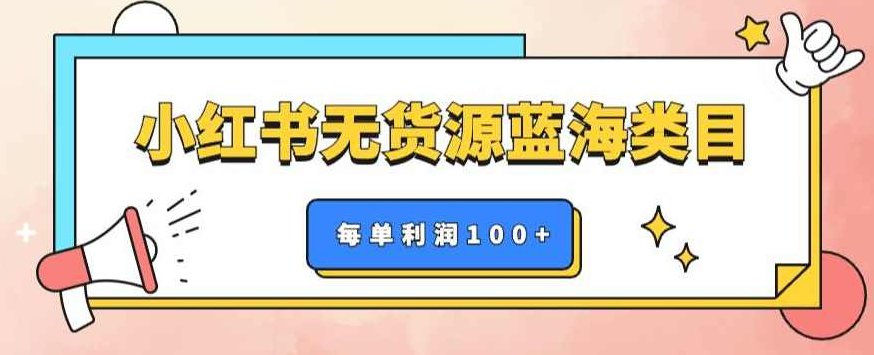 小红书无货源做蓝海类目【每单利润50-200+】，单月轻松过万【揭秘】揭秘小红书无货源模式，蓝海类目掘金，单月盈利过万高利润秘诀