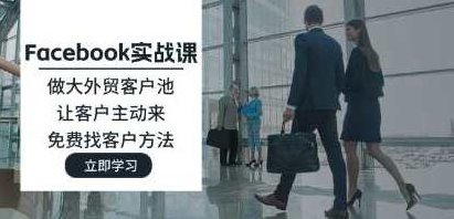 《Facebook实战课》做大外贸客户池，让客户主动来，免费找客户方法，Facebook实战课，解锁大外贸客户池的秘诀，让客户主动上门