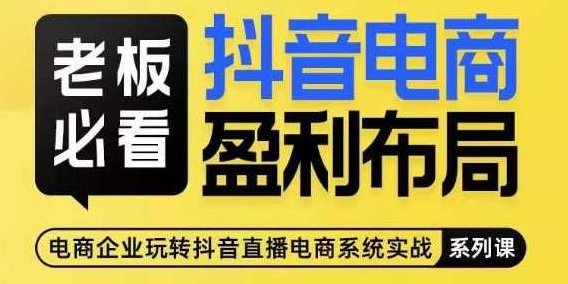 老板必看-抖音电商盈利布局，公开揭秘抖音电商全域布局打法，老板必看，抖音电商盈利全攻略——揭秘全域布局与高效打法