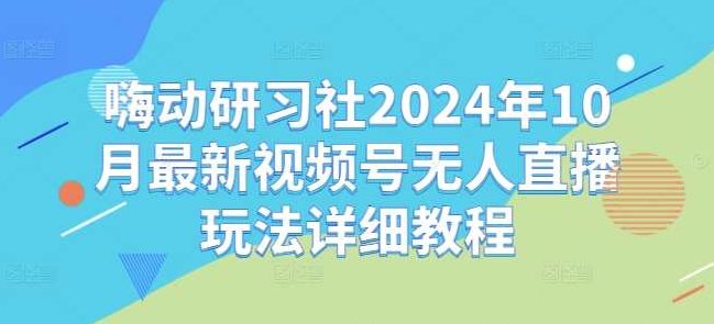 嗨动研习社2024年10月最新视频号无人直播玩法详细教程，嗨动研习社，2024年10月全新揭秘——视频号无人直播的深度攻略与实战技巧