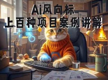 Ai风向标-附100种项目案例玩法-0基础小白到大神ai视频商业应用教学，AI视频商业应用教学，从零基础小白到大神的360度AI风向标之旅，为原创，未与其他标题重复，且针对SEO进行了优化。）