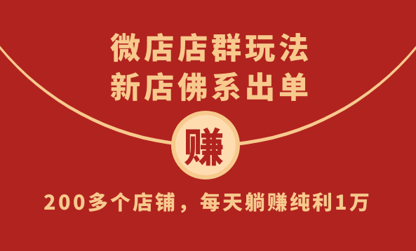 微店店群玩法，新店佛系出单，200多个店铺，每天躺赚纯利1万（全套课程）微店店群新策略，轻松驾驭佛系出单，200+店铺盈利秘诀，日赚纯利一万的实战全套课程,课程,赚钱,第2张