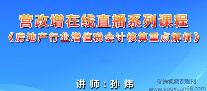 孙炜-房地产行业增值税会计核算重点解析，孙炜，深度解析房地产行业增值税会计核算的核心要点
