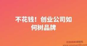 不花钱！创业公司如何树品牌，不花钱！创业公司如何低成本高效地树立品牌形象