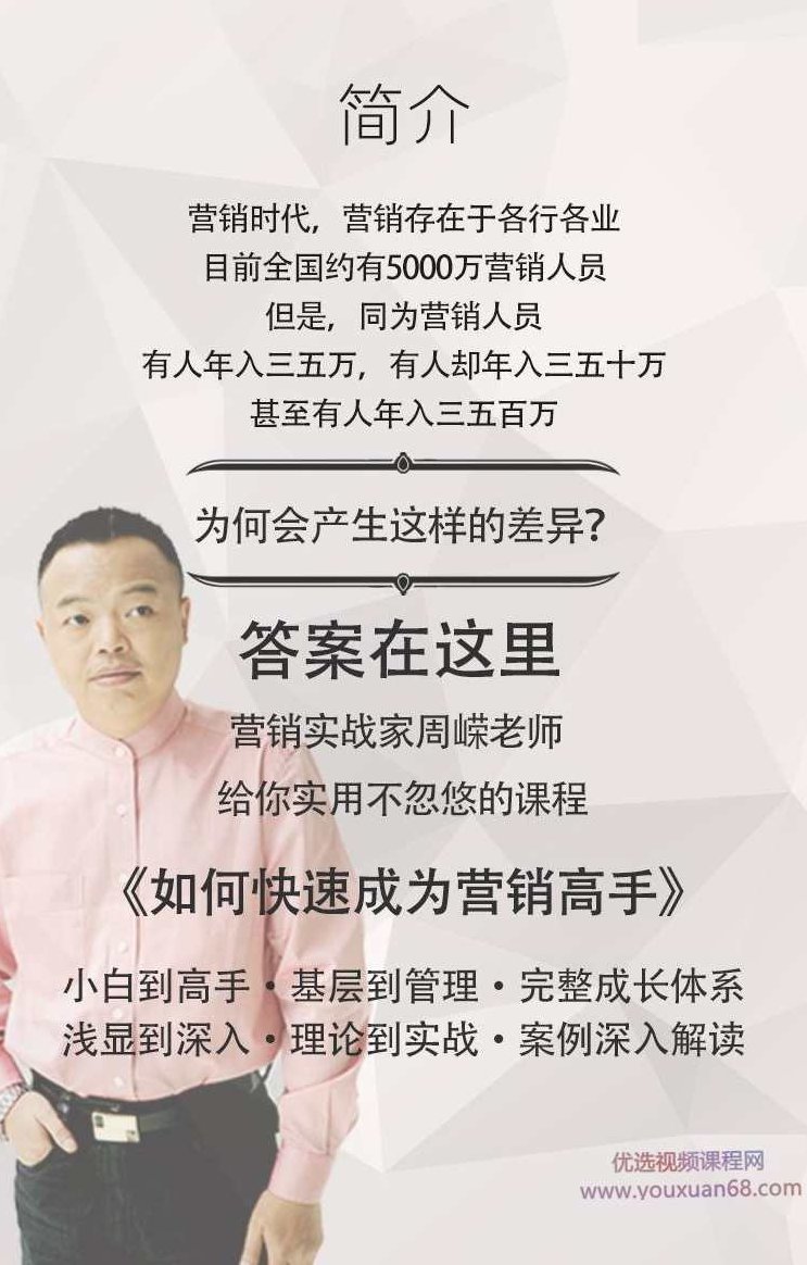 周嵘:如何快速成为营销高手,课程,第2张 周嵘:如何快速成为营销高手,课程,第2张