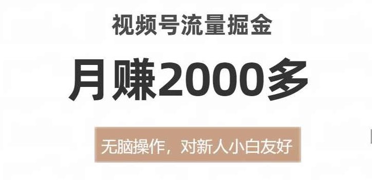 视频号流量掘金，无脑操作，对新人小白友好，月赚2000多【揭秘】,课程,视频,抖音,第1张