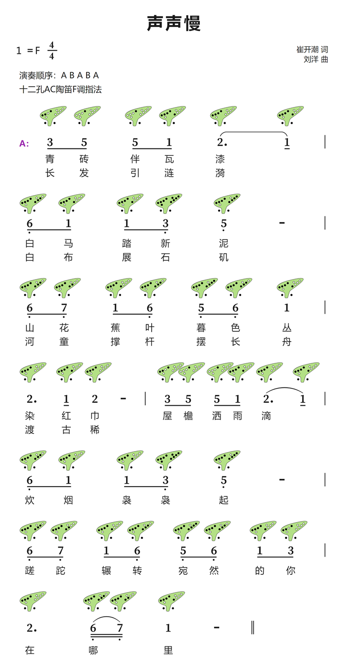 音乐教程 12孔陶笛 曲谱+伴奏37首,视频,教程,讲座,第1张