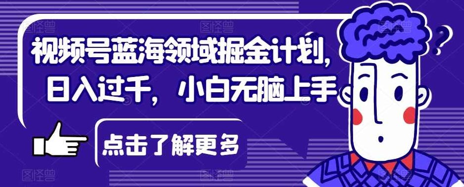 视频号蓝海领域掘金计划,日入过千,小白无脑上手【揭秘】,课程,视频,制作,第1张 视频号蓝海领域掘金计划,日入过千,小白无脑上手【揭秘】,课程,视频,制作,第1张