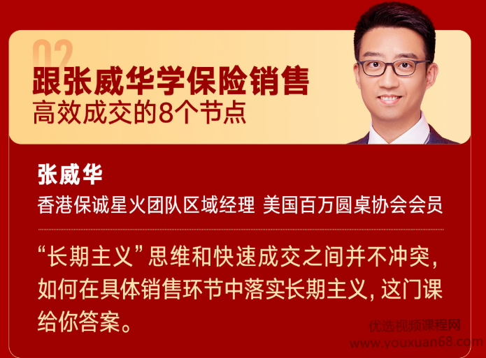 跟张威华学保险销售：高效成交的8个节点,课程,销售,朋友圈,第1张
