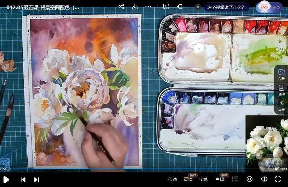 画画的肥龙2023年花园里2.0水彩团练课,课程,第3张