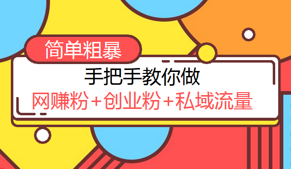 手把手教你做网赚粉，创业粉，私域流量，简单粗暴的玩法,课程,抖音,创业,第1张