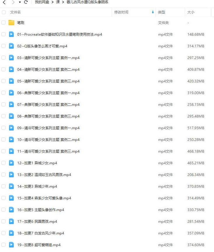蓉儿古风水墨Q版头像团练2023,课程,基础,笔刷,第2张