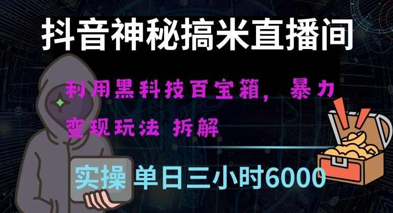 抖音神秘直播间黑科技日入四位数及格暴力项目全方位解读【揭秘】,抖音,教学,揭秘,第1张