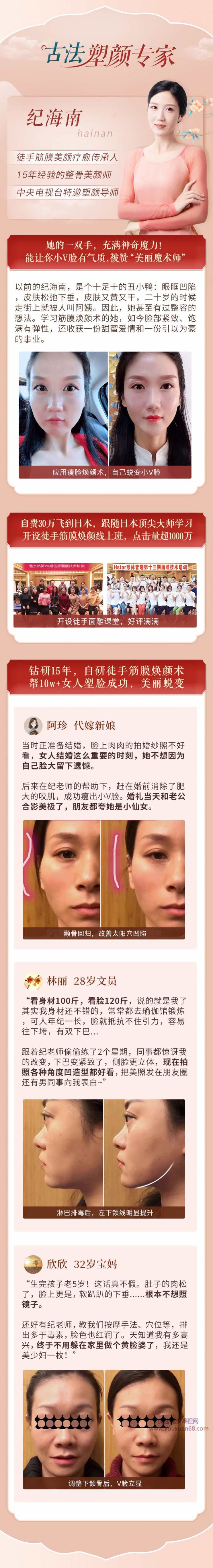 纪海南 徒手筋膜美颜术 重获紧致少女美人脸,课程,研究,教学,第4张