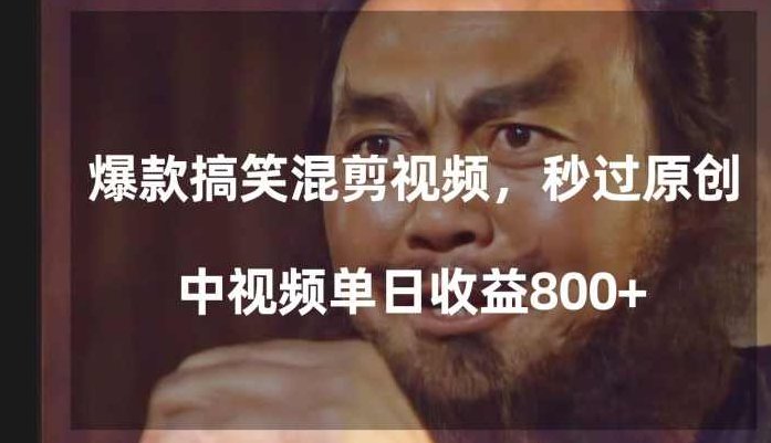 爆款搞笑混剪视频，百分百过原创，单日中视频播放收益800+【揭秘】,课程,视频,资料,第1张