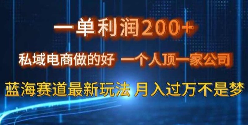 一单利润200私域电商做的好,一个人顶一家公司蓝海赛道最新玩法【揭秘】,课程,揭秘,差异,第1张 一单利润200私域电商做的好,一个人顶一家公司蓝海赛道最新玩法【揭秘】,课程,揭秘,差异,第1张