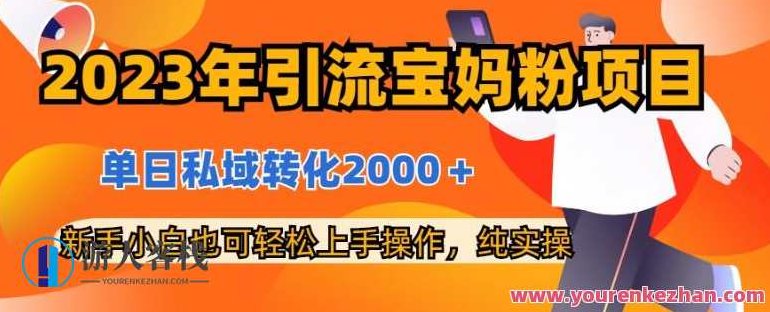 2023年引流宝妈粉项目，单日私域转化2000＋，新手小白也可轻松上手操作，纯实操,课程,教程,制作,第1张