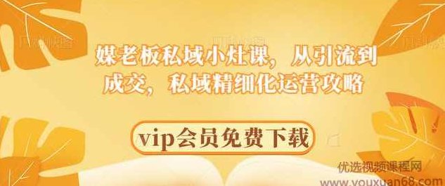 媒老板私域小灶课，从引流到成交，私域精细化运营攻略,课程,秘诀,掌握,第1张