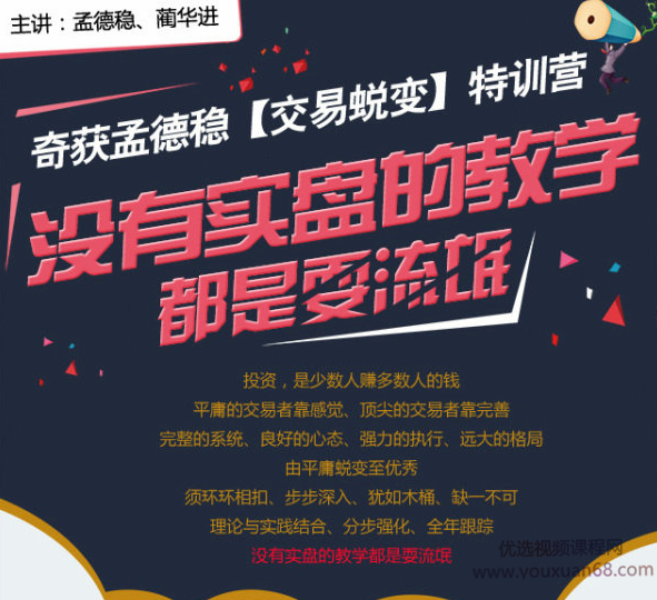 奇获孟德稳 期货《交易蜕变》特训营,课程,视频,第1张