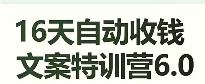 16天自动收钱文案特训营6.0,学会儿每天自动咔咔收钱,教学,朋友圈,特训营,第1张 16天自动收钱文案特训营6.0,学会儿每天自动咔咔收钱,教学,朋友圈,特训营,第1张