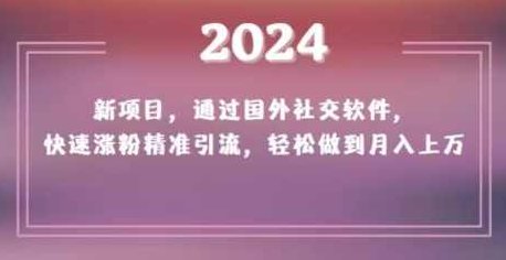2024新项目,通过国外社交软件,快速涨粉精准引流,轻松做到月入上万【揭秘】,教程,揭秘,介绍,第1张 2024新项目,通过国外社交软件,快速涨粉精准引流,轻松做到月入上万【揭秘】,教程,揭秘,介绍,第1张
