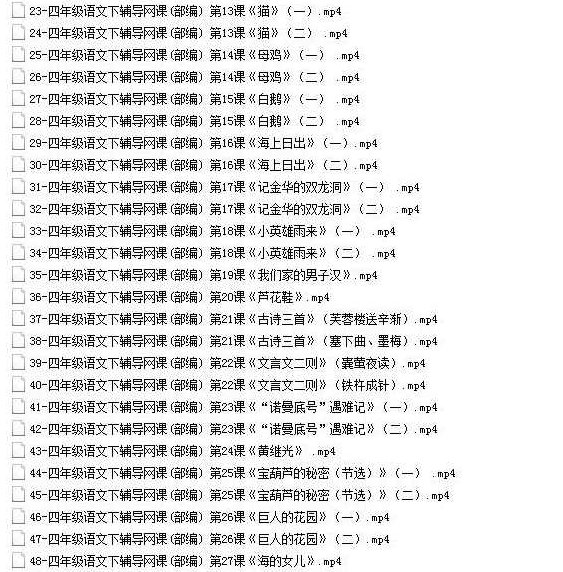 部编版小学四年级语文下册课本知识点同步教学视频(下学期 48小讲),视频,第2张