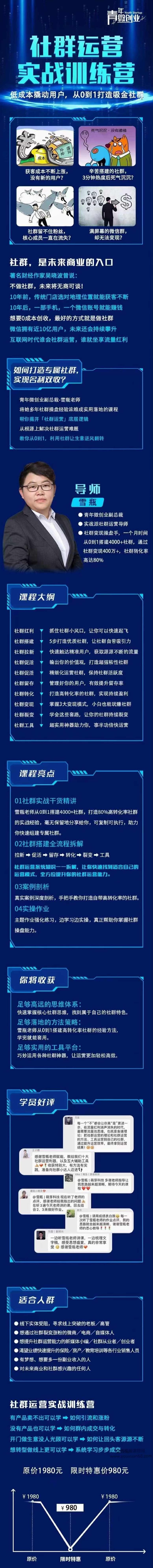 青年微创业·社群运营实战训练营,课程,创业,赚钱,第2张 青年微创业·社群运营实战训练营,课程,创业,赚钱,第2张