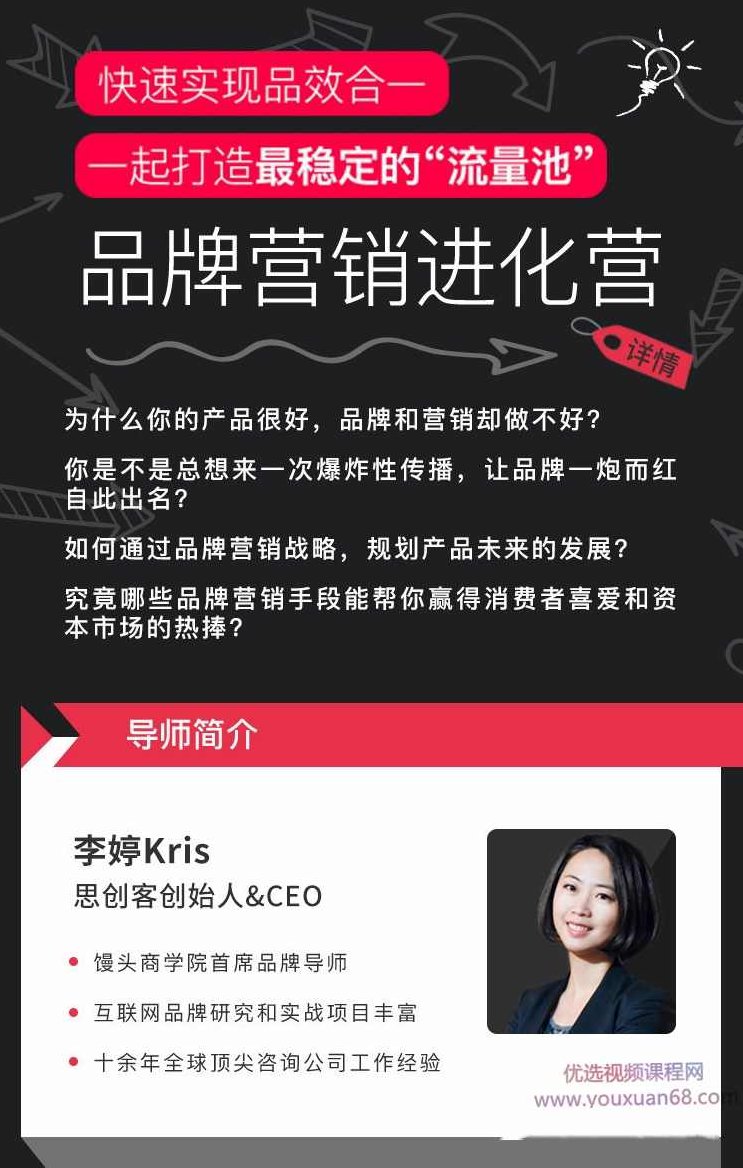 Kris李婷《品牌营销进化营》快速实现品效合一,课程,赚钱,创新,第2张