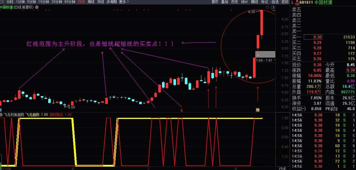 全民选股预警私密金钻指标和飞龙判官趋势 私密金钻指标副图