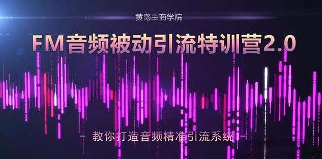 黄岛主FM音频引流特训营2.0:独家引流模式,单账号50W+播放量,轻松变现,视频,制作,素材,第1张 黄岛主FM音频引流特训营2.0:独家引流模式,单账号50W+播放量,轻松变现,视频,制作,素材,第1张