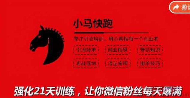 小马快跑引流培训高级课：被动引流日均100+精准客户，让你微信粉丝每天爆满,课程,抖音,演讲,第1张