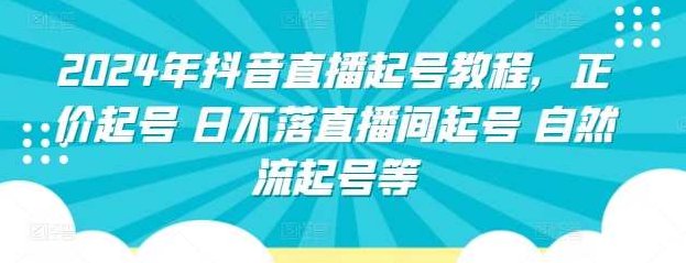 2024年抖音直播起号教程，正价起号 日不落直播间起号 自然流起号等,视频,教程,第1张