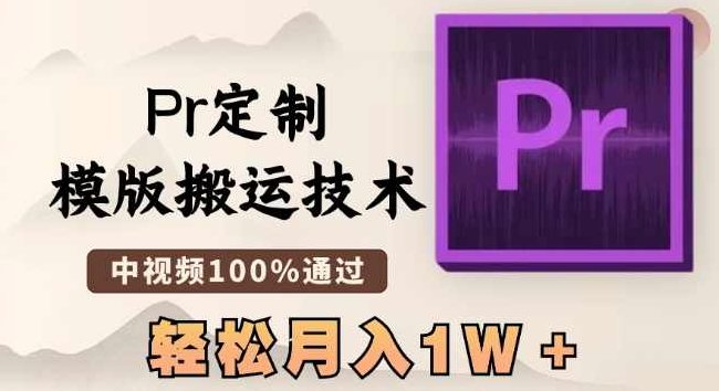 最新Pr定制模版搬运技术，中视频100%通过，几分钟一条视频，轻松月入1W＋【揭秘】,课程,视频,抖音,第1张