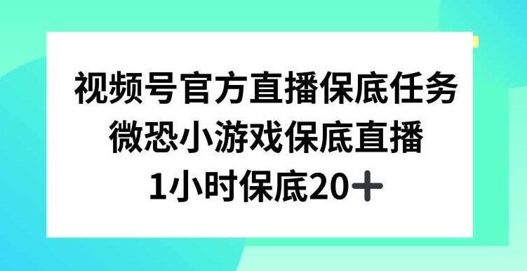 视频号直播任务，微恐小游戏，1小时20+【揭秘】,视频,揭秘,背景,第1张