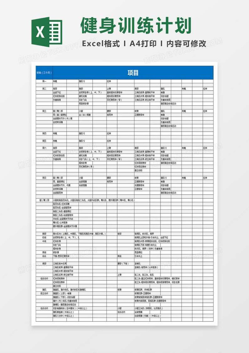 【罗穗雯】健身训练计划循环套装,训练计划,计划,第1张