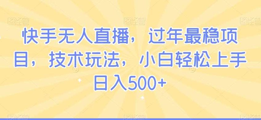 快手无人直播，过年最稳项目，技术玩法，小白轻松上手日入500+【揭秘】,课程,赚钱,揭秘,第1张