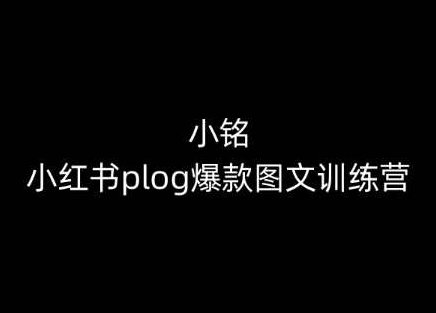 小铭-小红书plog爆款图文训练营,教你从0-1做小红书,课程,第1张 小铭-小红书plog爆款图文训练营,教你从0-1做小红书,课程,第1张