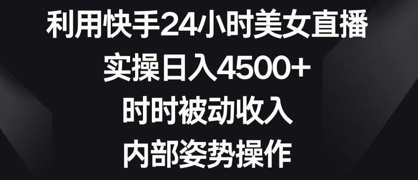 利用快手24小时美女直播，实操日入4500+，时时被动收入，内部姿势操作【揭秘】,课程,视频,教程,第1张