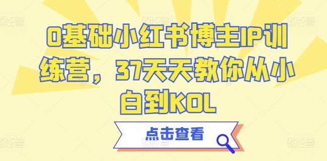 0基础小红书博主IP训练营，37天天教你从小白到KOL,基础,设计,教学,第1张