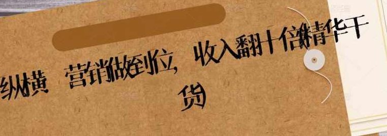 纵横：营销做到位，收入翻十倍(精华干货),支持,价值,第1张