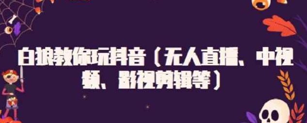 白狼教你玩抖音（无人直播、中视频、影视剪辑等）,课程,视频,抖音,第1张