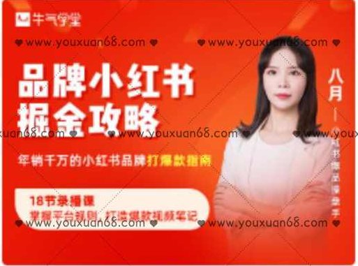 牛气学堂-品牌小红书掘金攻略，年销千万的小红书品牌打爆款指南,课程,视频,基础,第1张