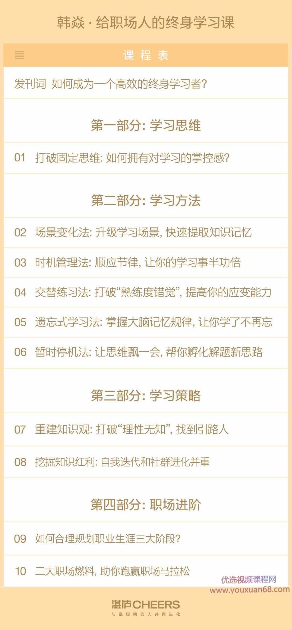韩焱·给职场人的终身学习课 如何成为真正高效的学习者,课程,掌握,应用,第2张