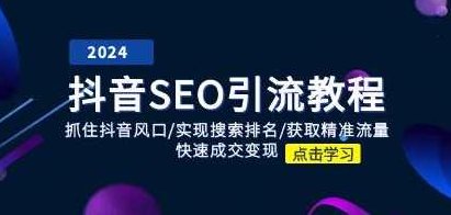 《抖音SEO引流教程》实现搜索排名/获取精准流量/快速成交变现,视频,教程,抖音,第1张