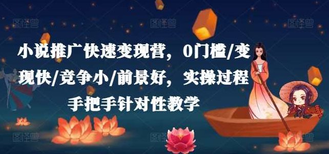 小说推广快速变现营，0门槛/变现快/竞争小/前景好，实操过程手把手针对性教学,课程,视频,第1张
