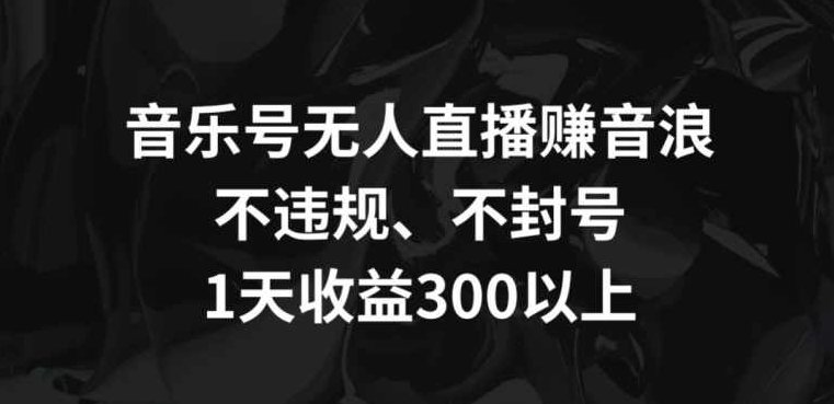 音乐号无人直播赚音浪，不违规、不封号，1天收益300+【揭秘】,课程,抖音,揭秘,第1张